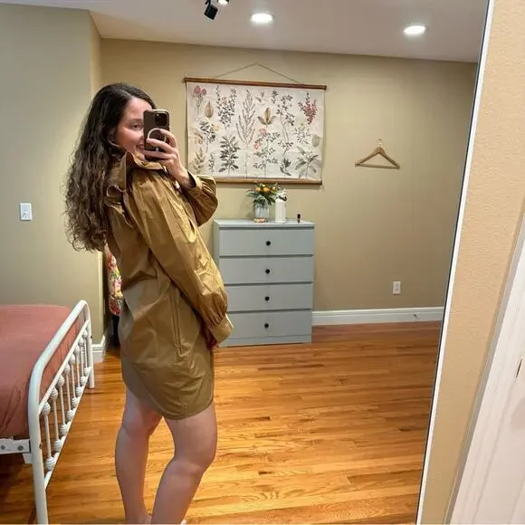 Tuckernuck Xirena Camel Brown Cotton Long Sleeve Mini Dress Small - Picture 2 of 12
